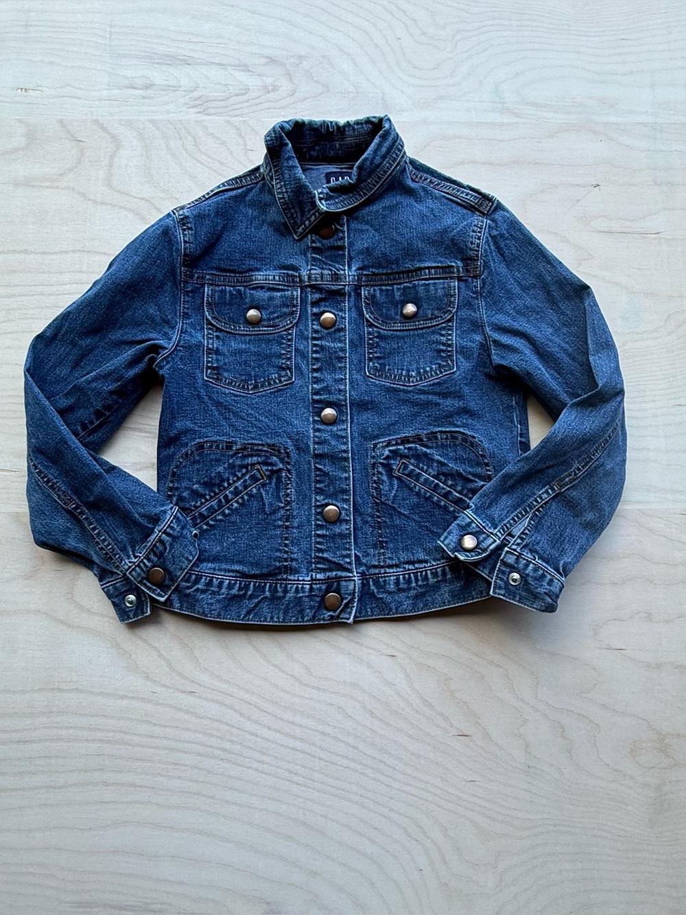 Gap Kids Dark Wash Cotton Denim Jean Button Down Long Sleeve Jacket size L (10)